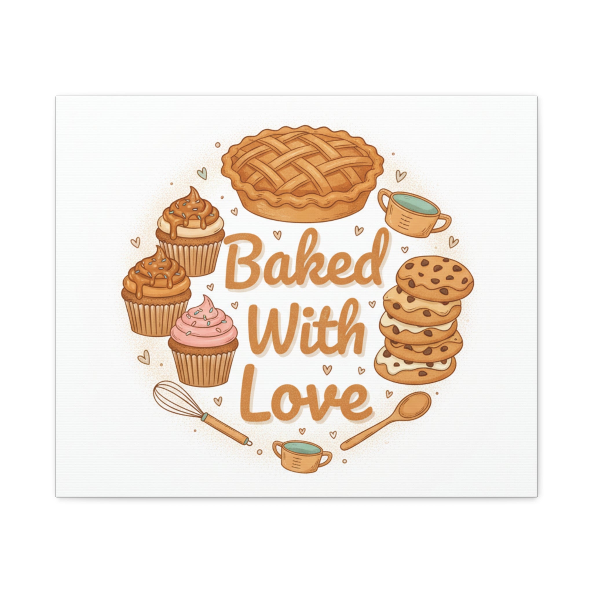 Baked With Love Canvas | Cozy Baking Aesthetic, Flour Power Decor