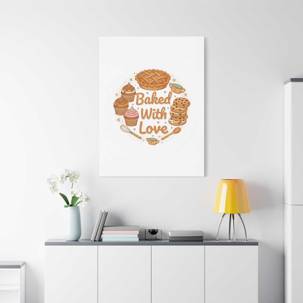 Baked With Love Canvas | Cozy Baking Aesthetic, Flour Power Decor