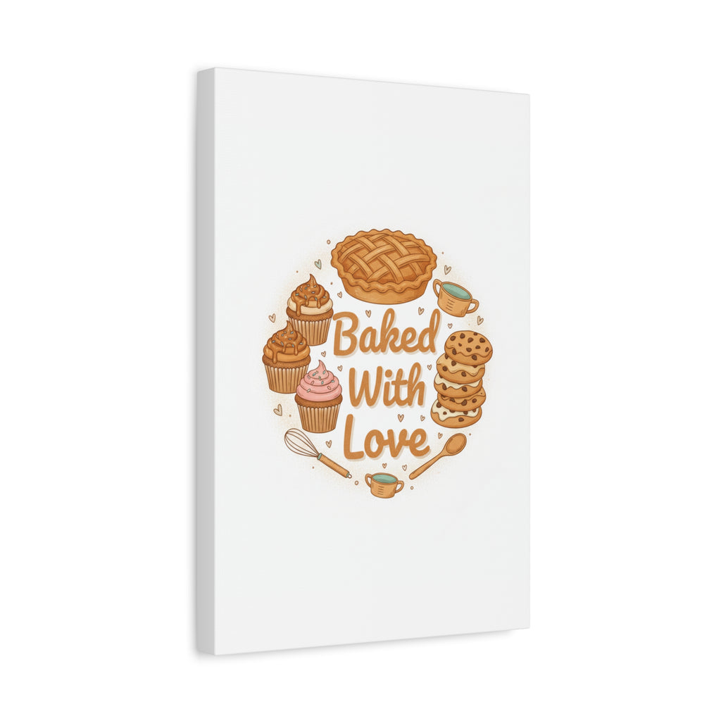 Baked With Love Canvas | Cozy Baking Aesthetic, Flour Power Decor