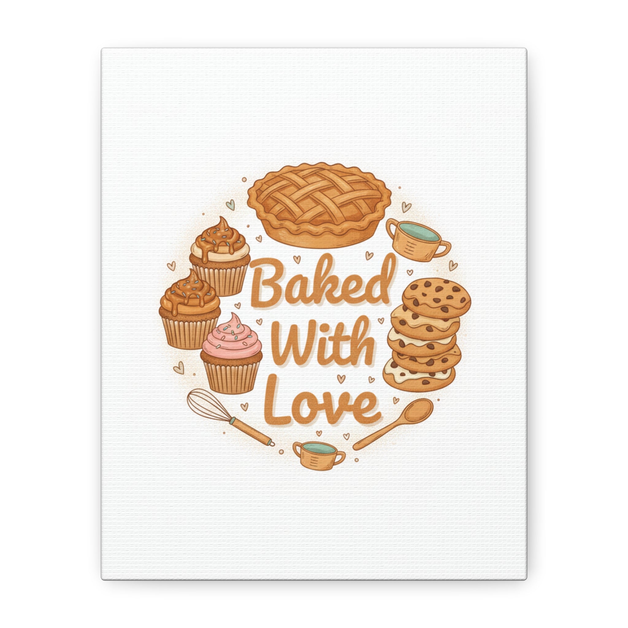 Baked With Love Canvas | Cozy Baking Aesthetic, Flour Power Decor