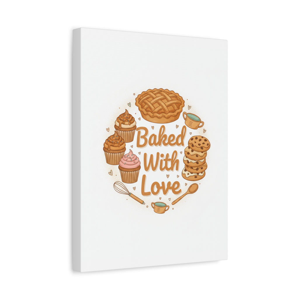 Baked With Love Canvas | Cozy Baking Aesthetic, Flour Power Decor