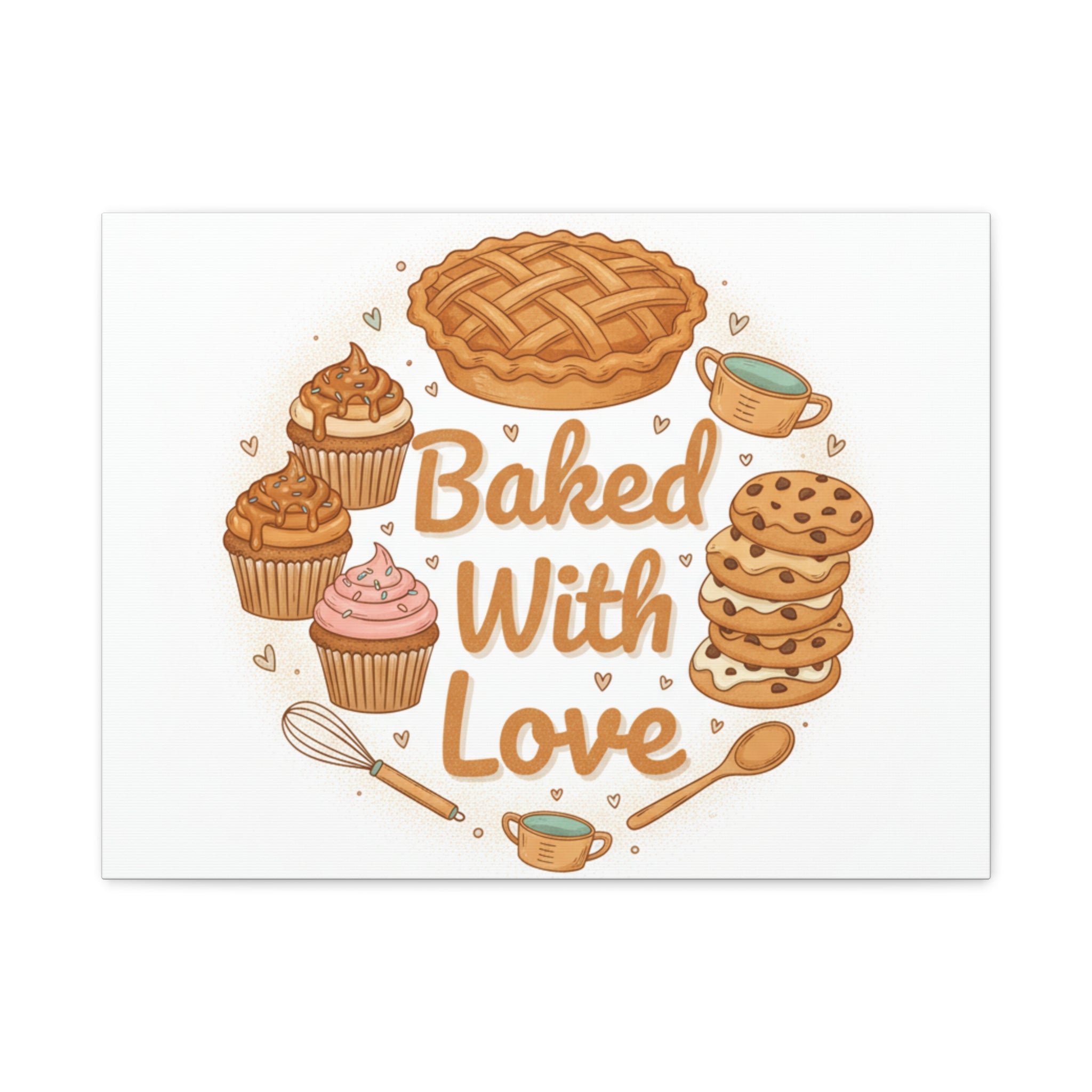 Baked With Love Canvas | Cozy Baking Aesthetic, Flour Power Decor