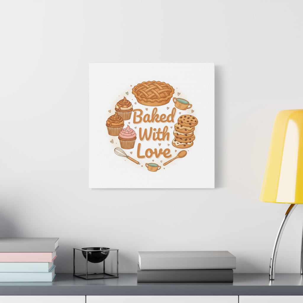 Baked With Love Canvas | Cozy Baking Aesthetic, Flour Power Decor
