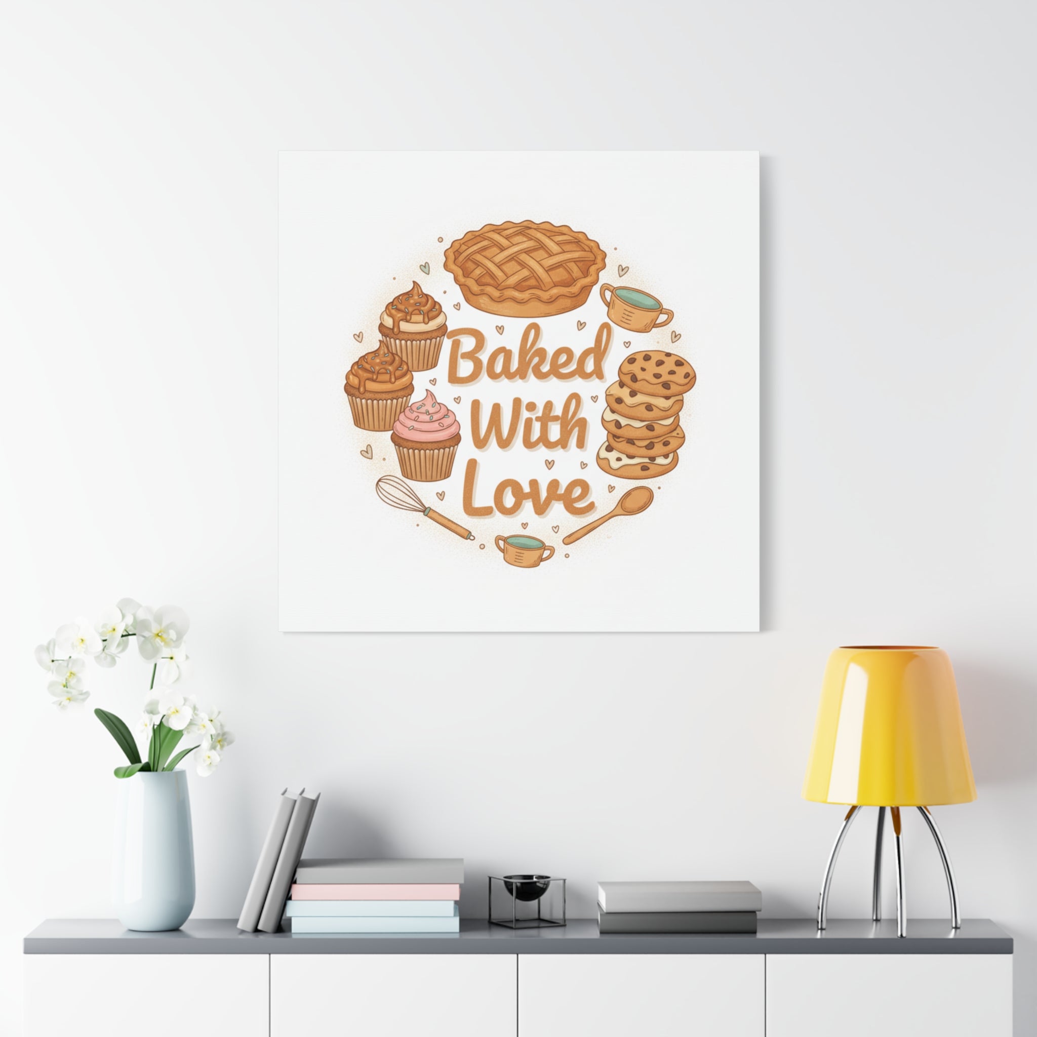 Baked With Love Canvas | Cozy Baking Aesthetic, Flour Power Decor