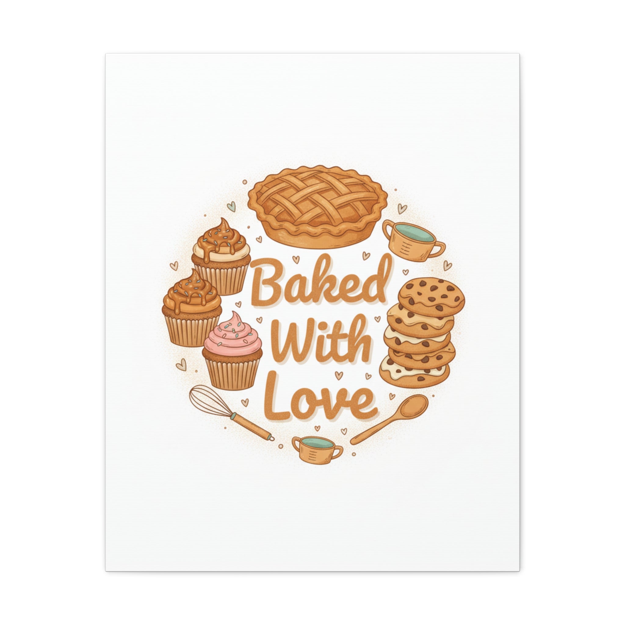 Baked With Love Canvas | Cozy Baking Aesthetic, Flour Power Decor