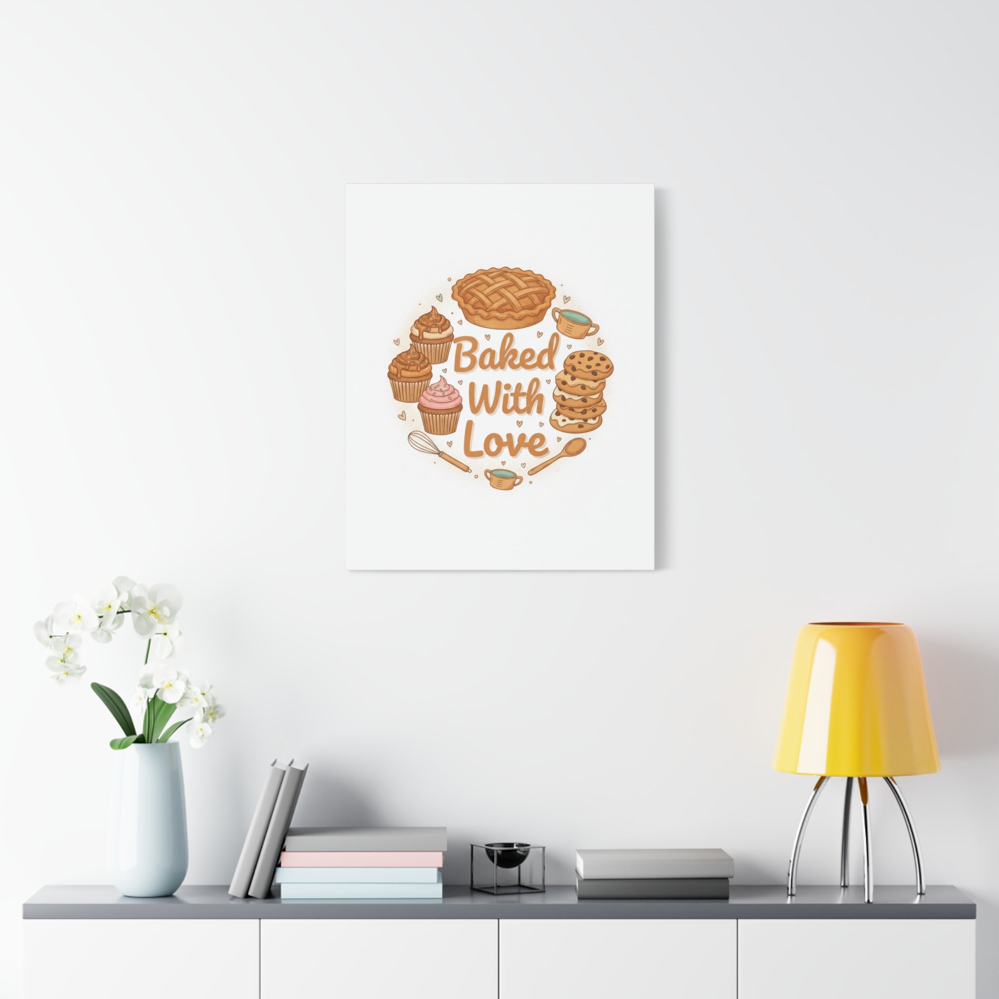 Baked With Love Canvas | Cozy Baking Aesthetic, Flour Power Decor