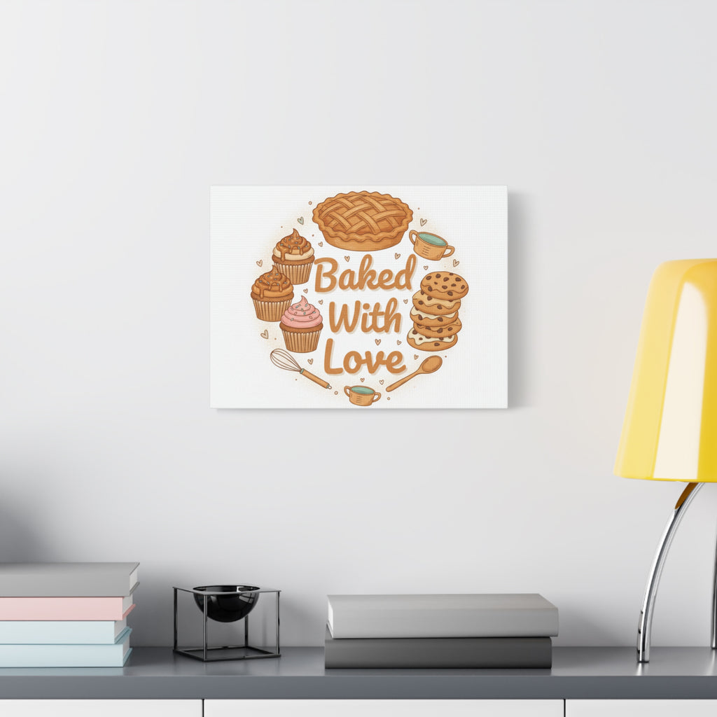 Baked With Love Canvas | Cozy Baking Aesthetic, Flour Power Decor