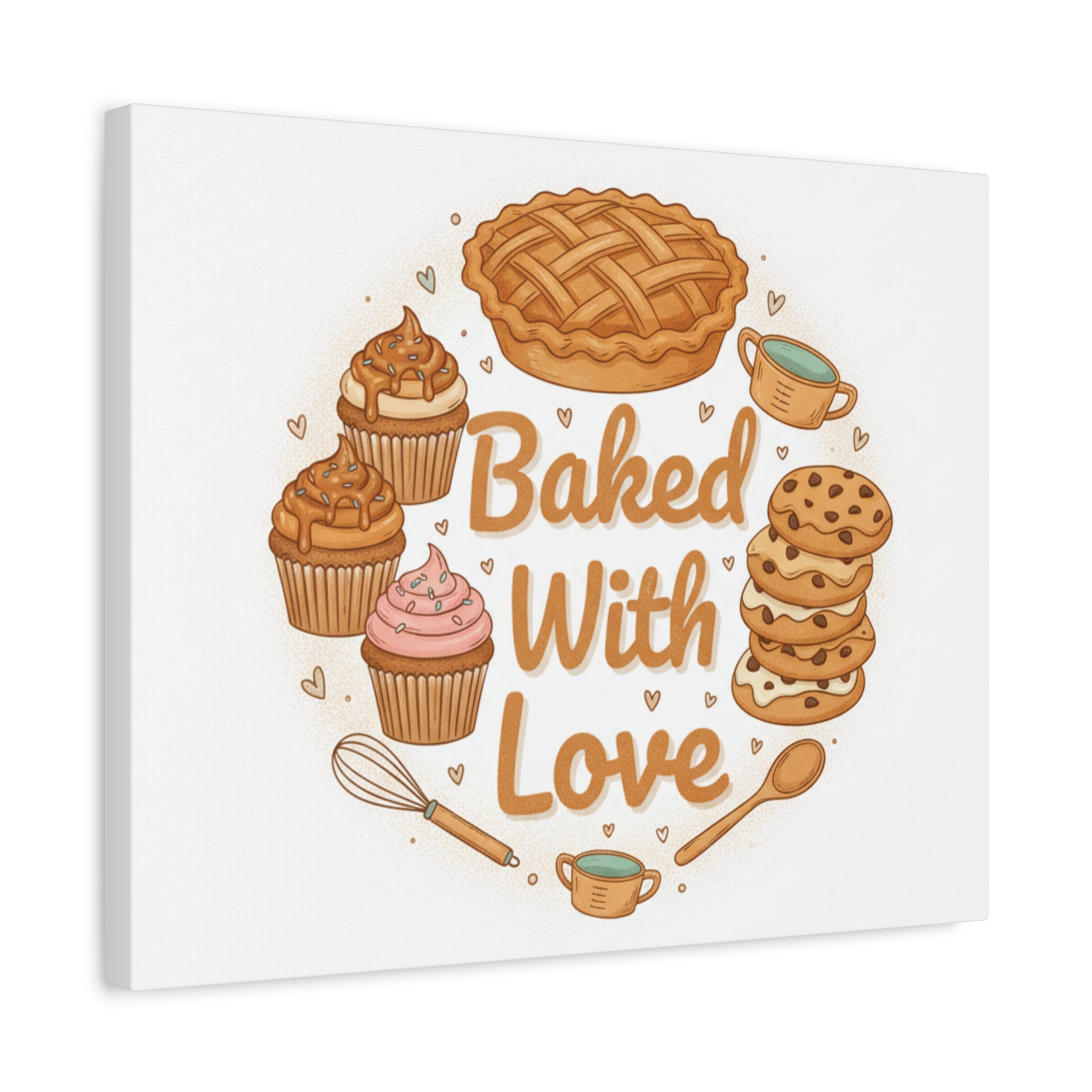 Baked With Love Canvas | Cozy Baking Aesthetic, Flour Power Decor
