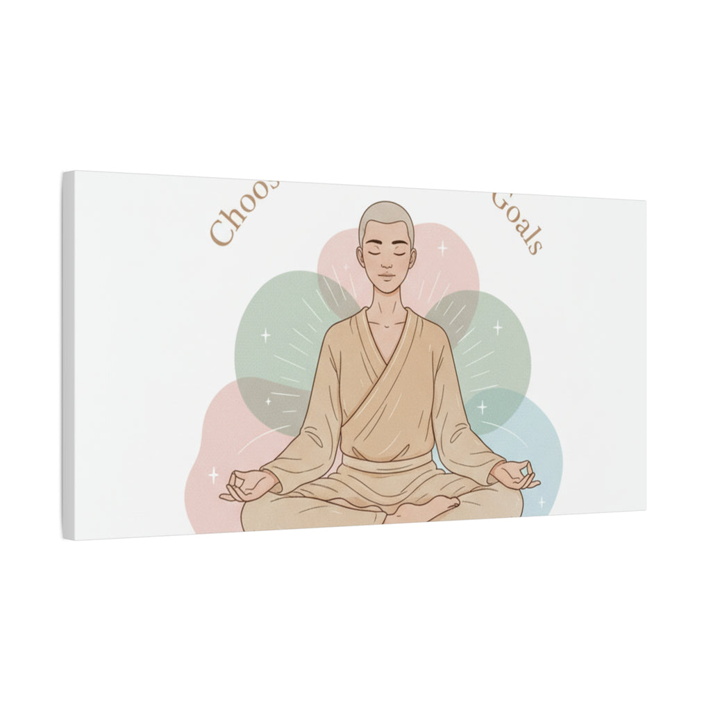 Choose Intentions Not Goals Canvas | gentle wellness poster, intention art