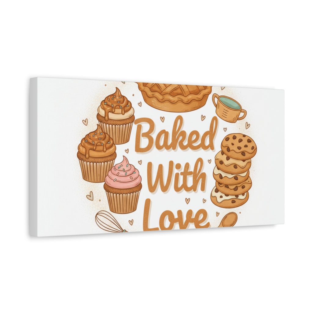 Baked With Love Canvas | Cozy Baking Aesthetic, Flour Power Decor