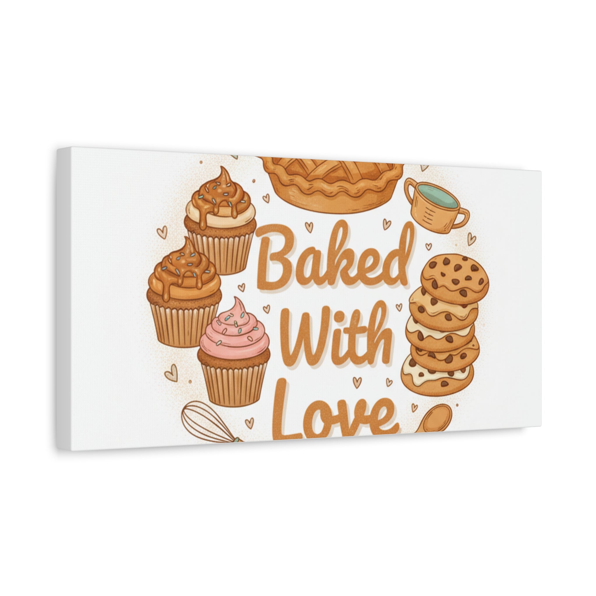 Baked With Love Canvas | Cozy Baking Aesthetic, Flour Power Decor
