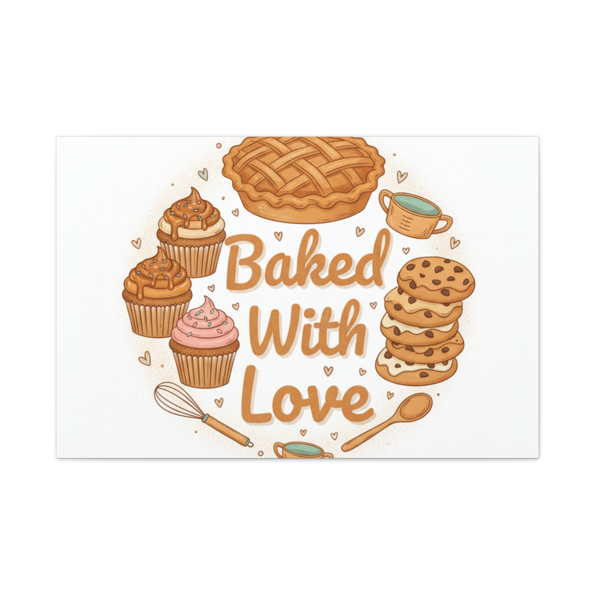 Baked With Love Canvas | Cozy Baking Aesthetic, Flour Power Decor