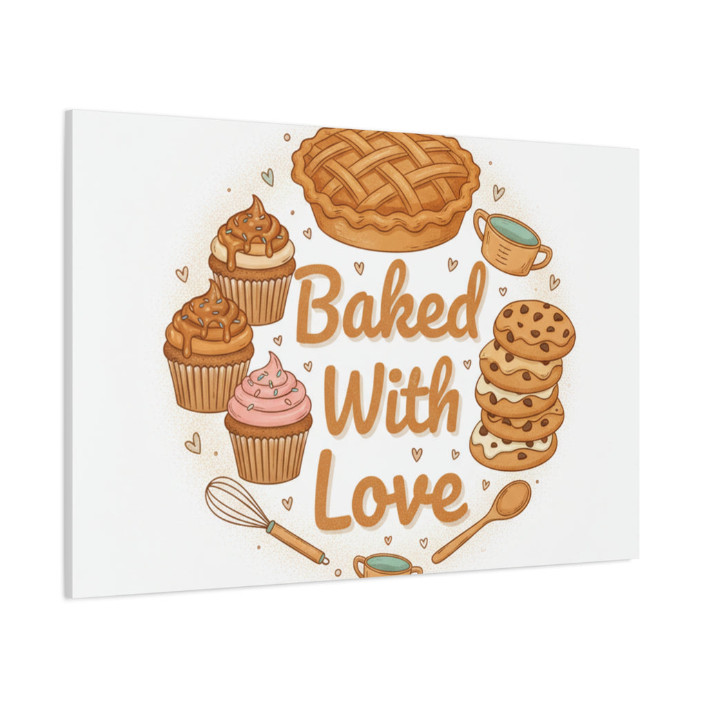 Baked With Love Canvas | Cozy Baking Aesthetic, Flour Power Decor
