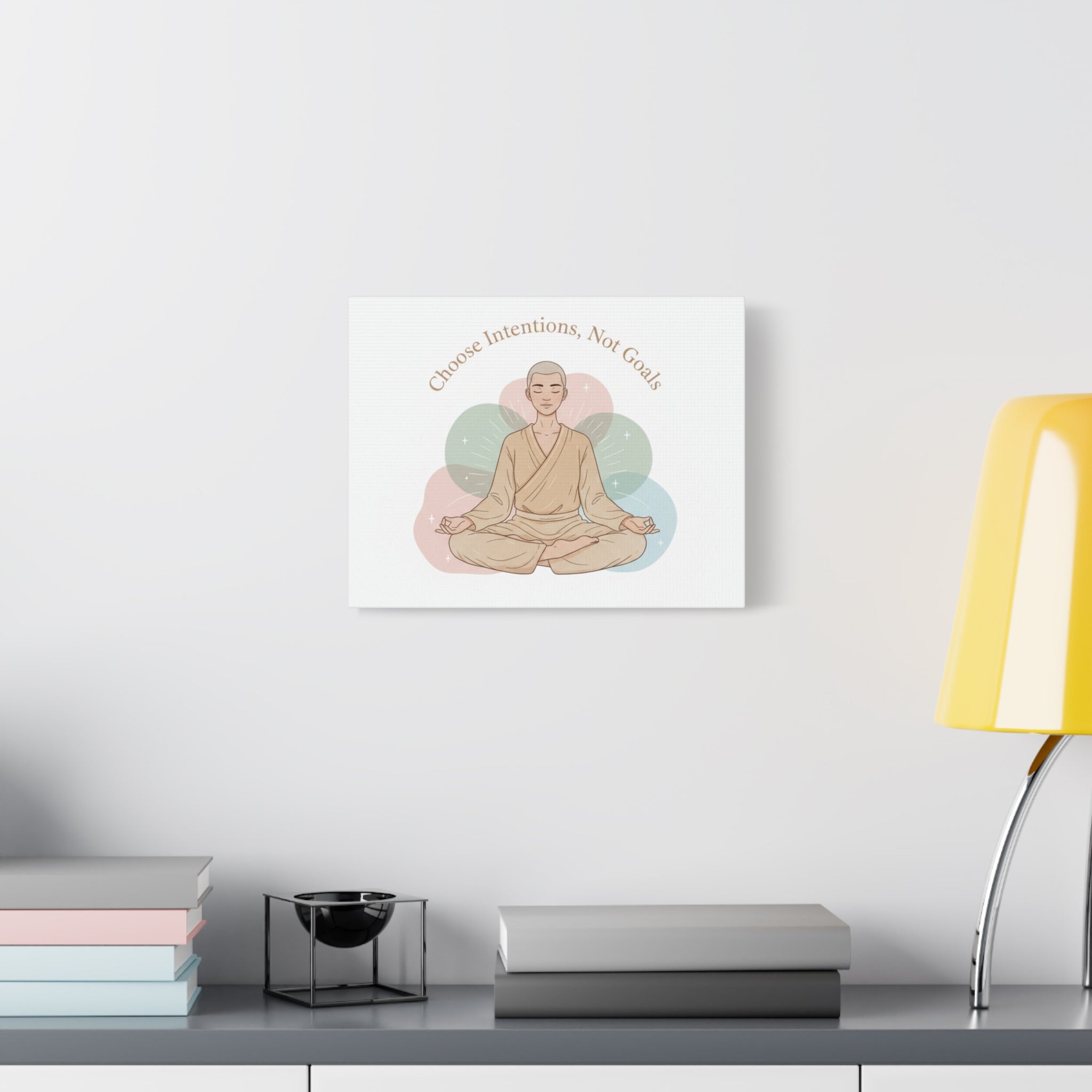 Choose Intentions Not Goals Canvas | gentle wellness poster, intention art