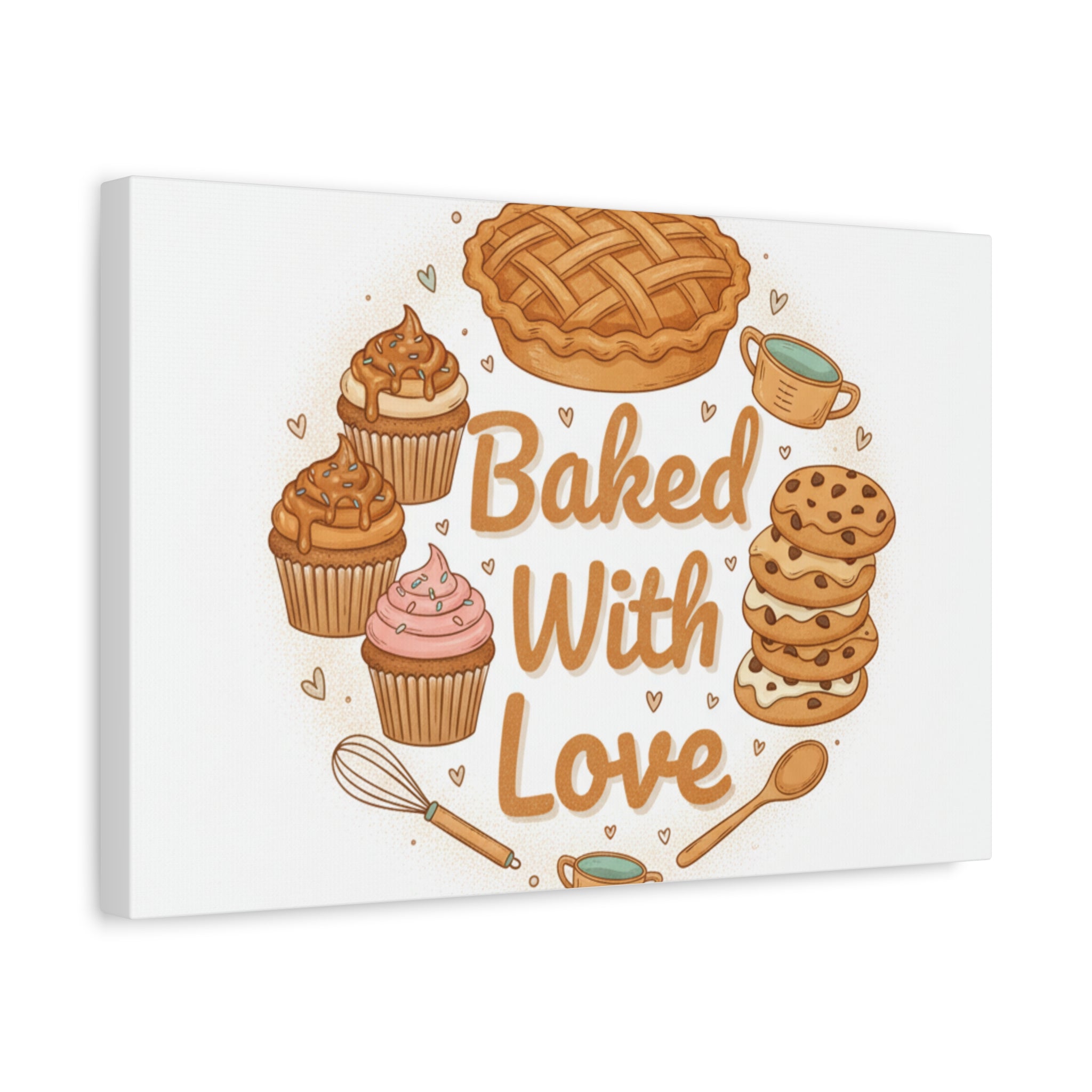 Baked With Love Canvas | Cozy Baking Aesthetic, Flour Power Decor