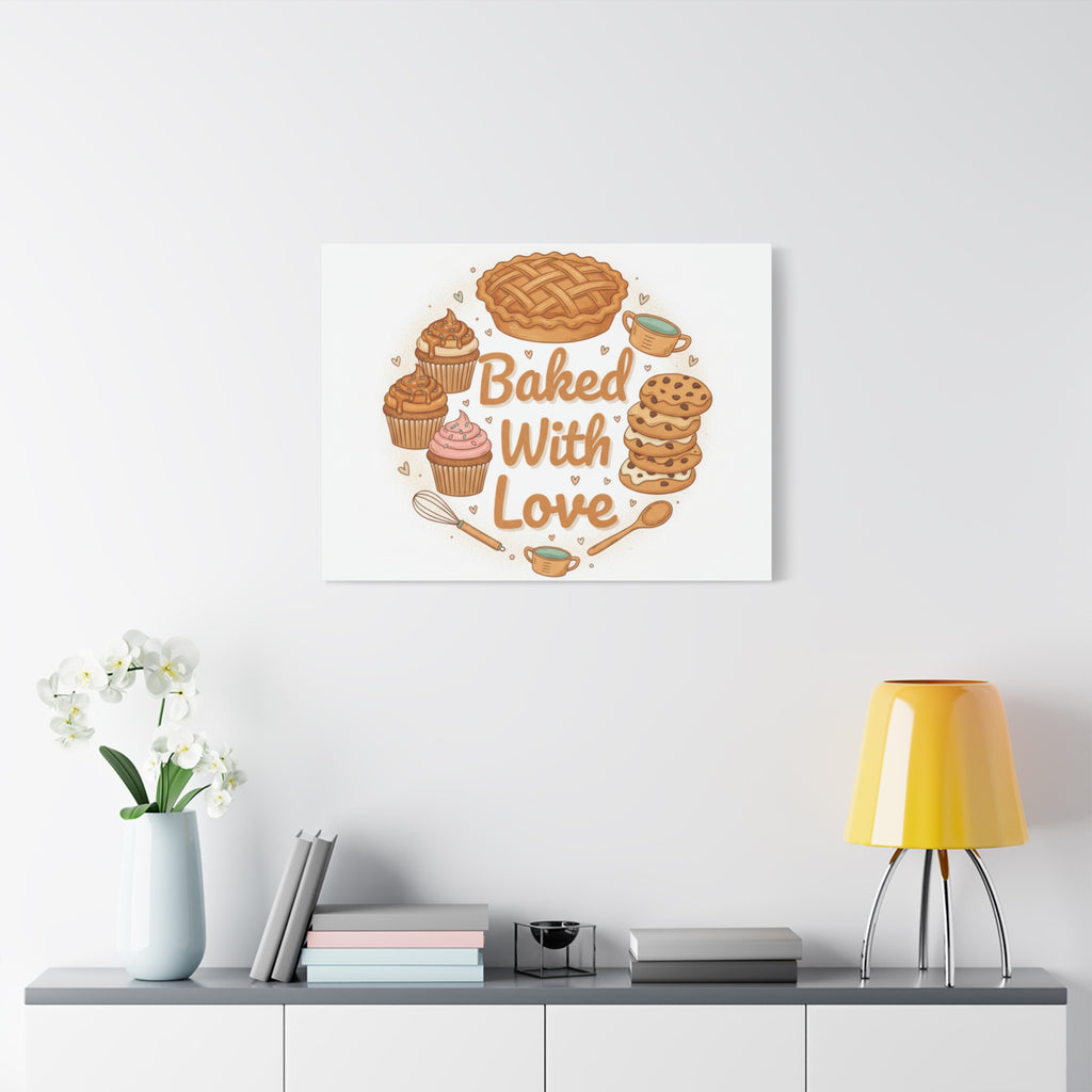 Baked With Love Canvas | Cozy Baking Aesthetic, Flour Power Decor