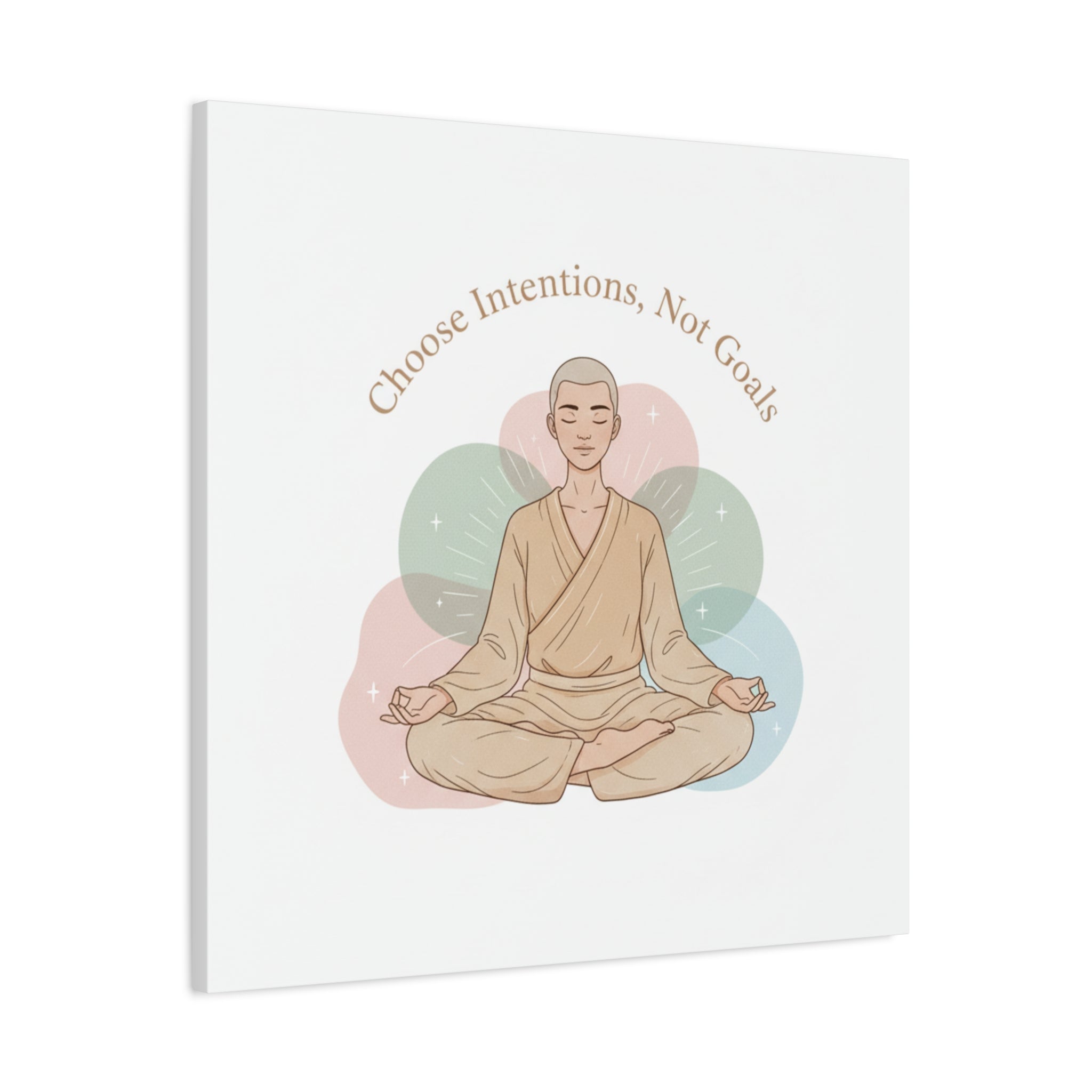 Choose Intentions Not Goals Canvas | gentle wellness poster, intention art