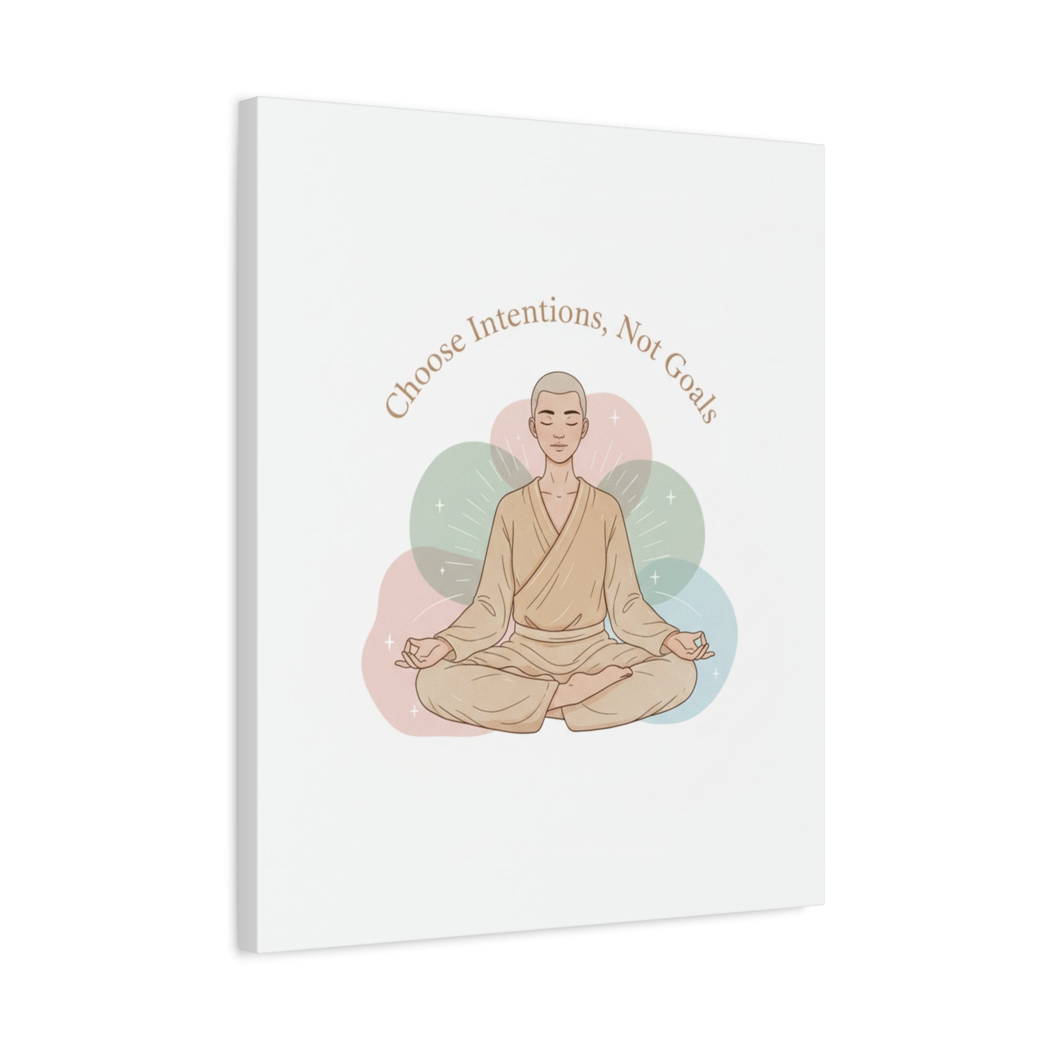 Choose Intentions Not Goals Canvas | gentle wellness poster, intention art