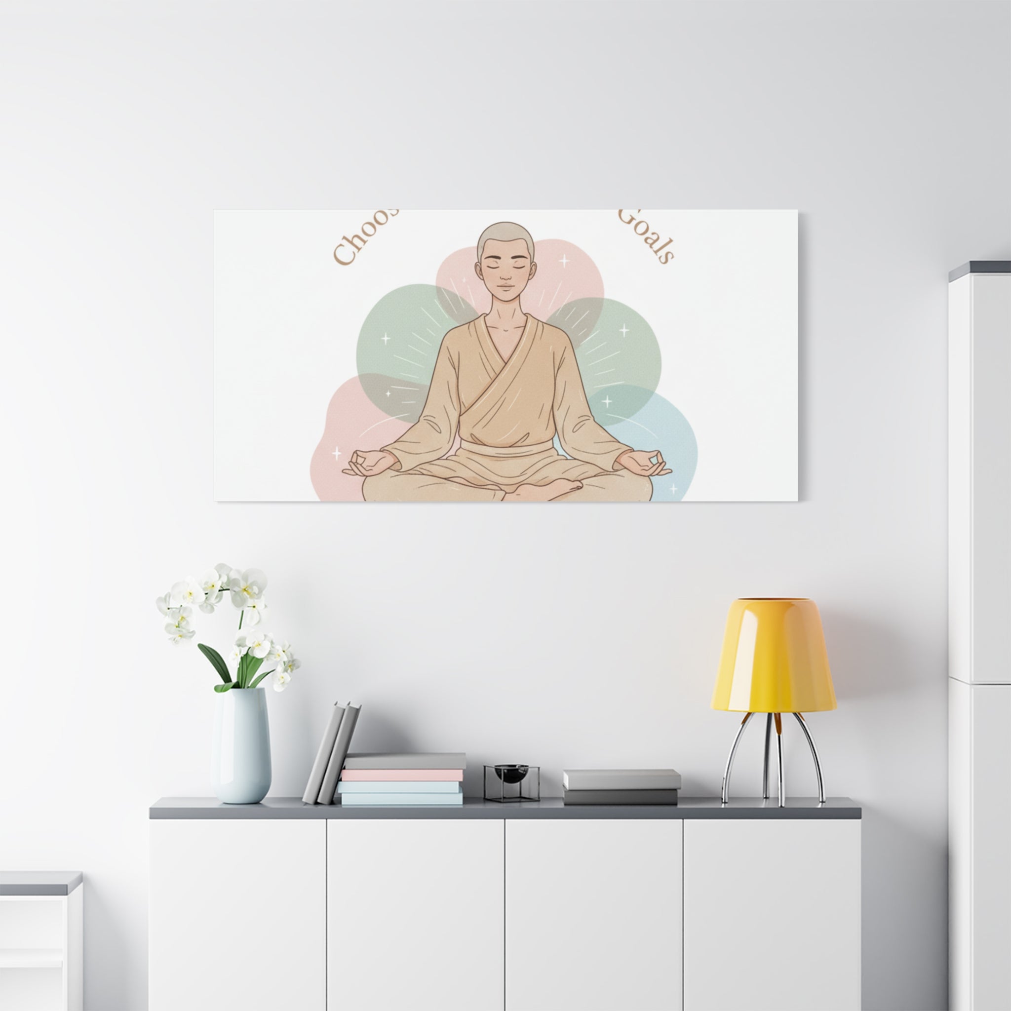Choose Intentions Not Goals Canvas | gentle wellness poster, intention art