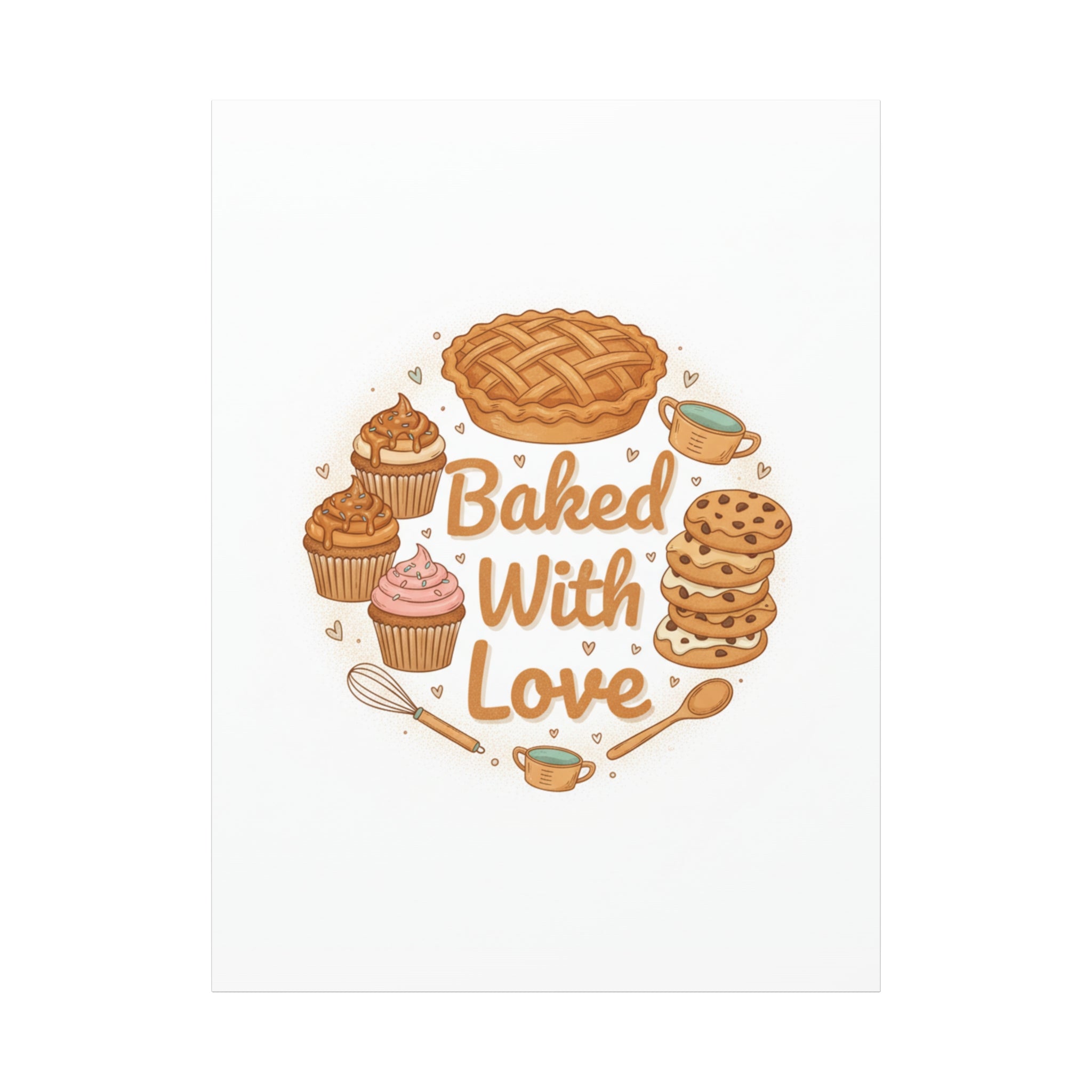 Baked With Love Canvas | Cozy Baking Aesthetic, Flour Power Decor
