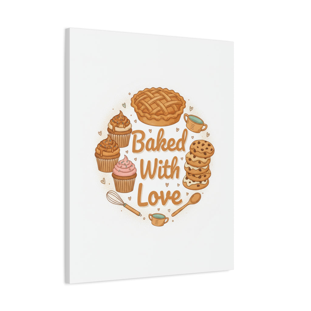 Baked With Love Canvas | Cozy Baking Aesthetic, Flour Power Decor