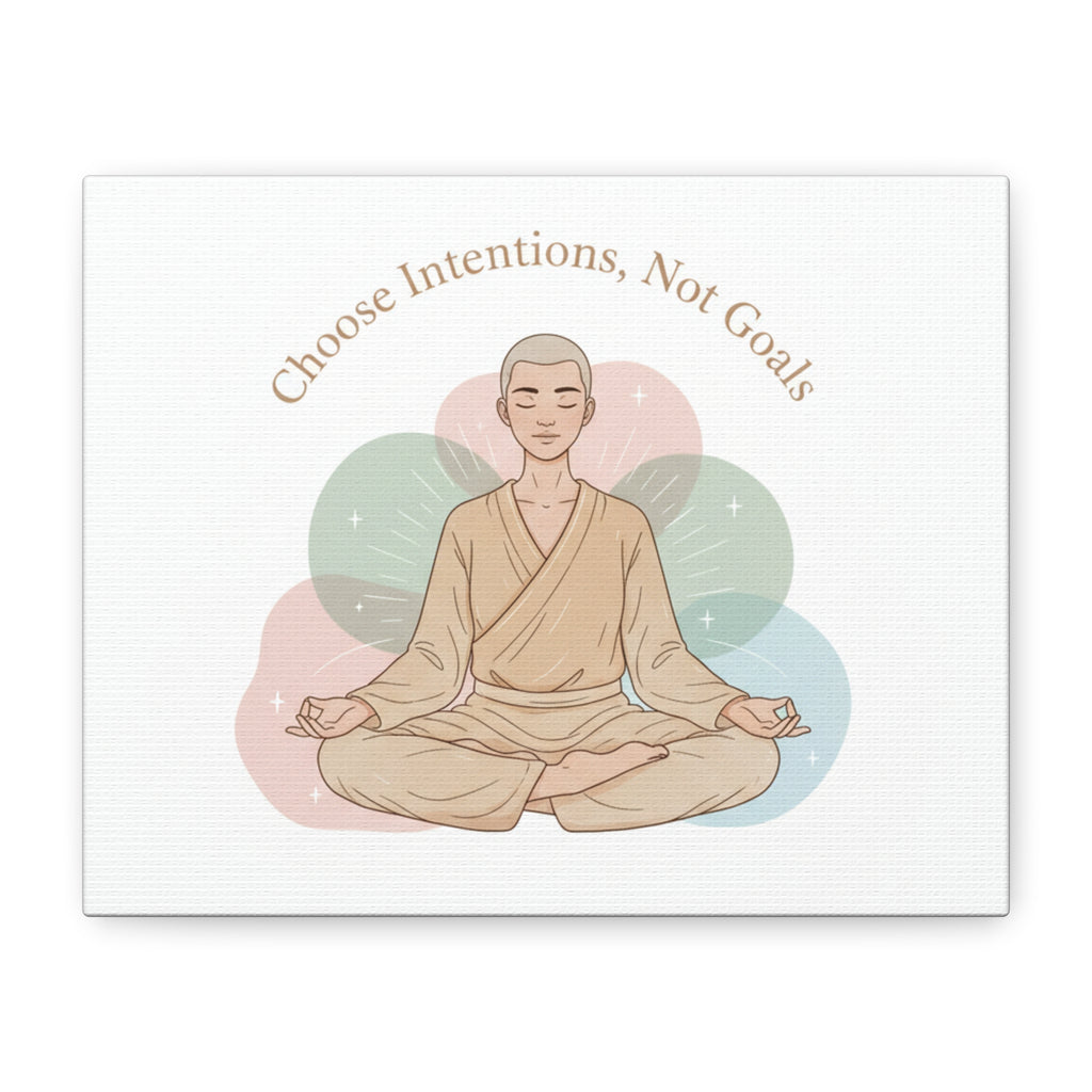 Choose Intentions Not Goals Canvas | gentle wellness poster, intention art