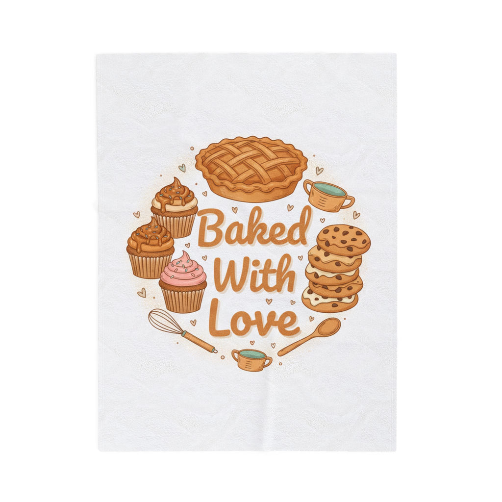 Velveteen Plush Blanket — Cozy Baking Theme Throw