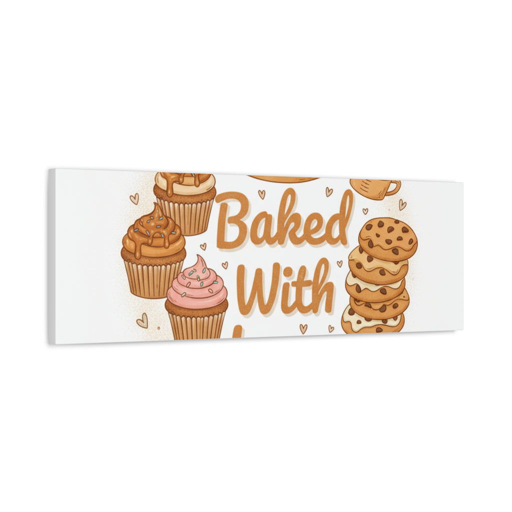 Baked With Love Canvas | Cozy Baking Aesthetic, Flour Power Decor