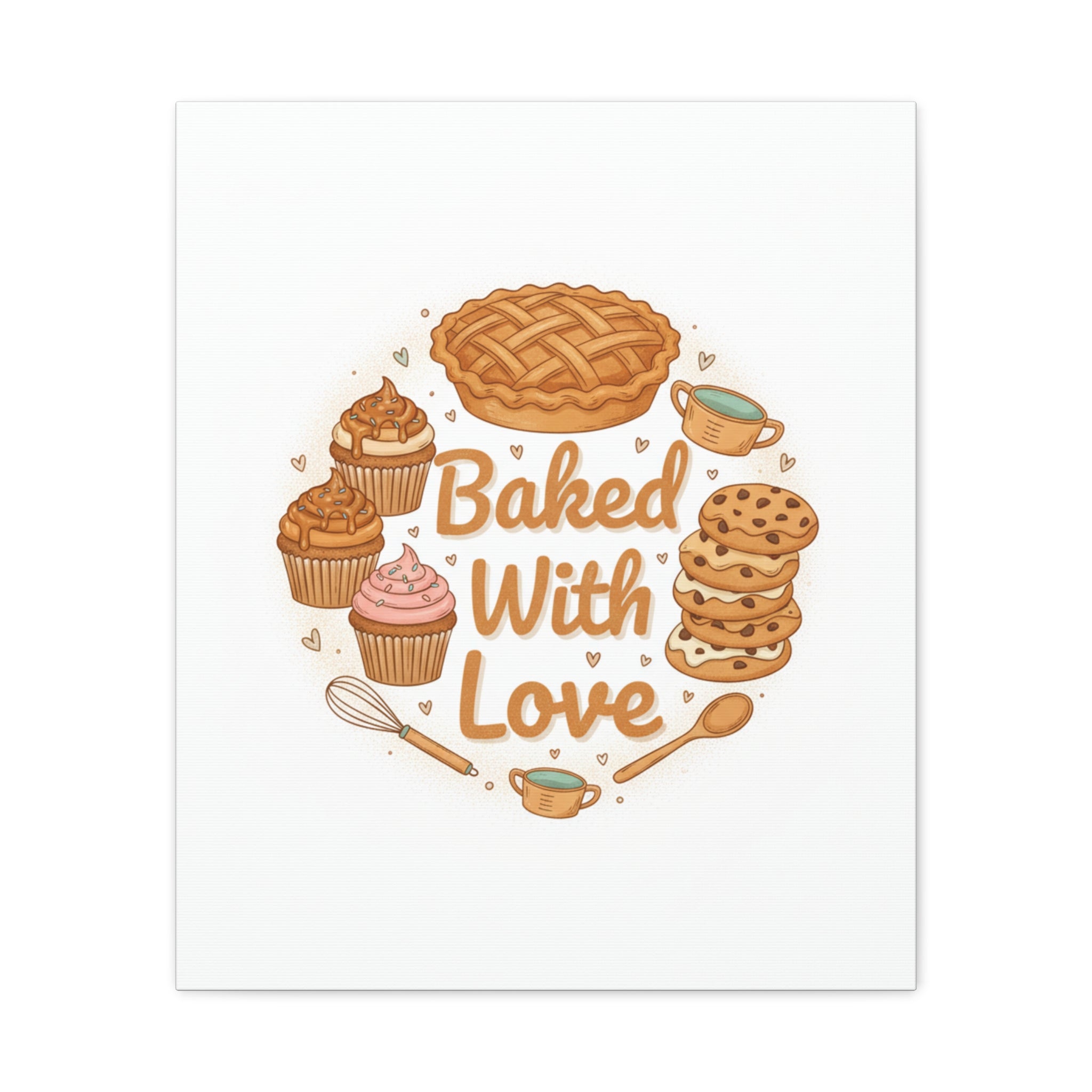 Baked With Love Canvas | Cozy Baking Aesthetic, Flour Power Decor