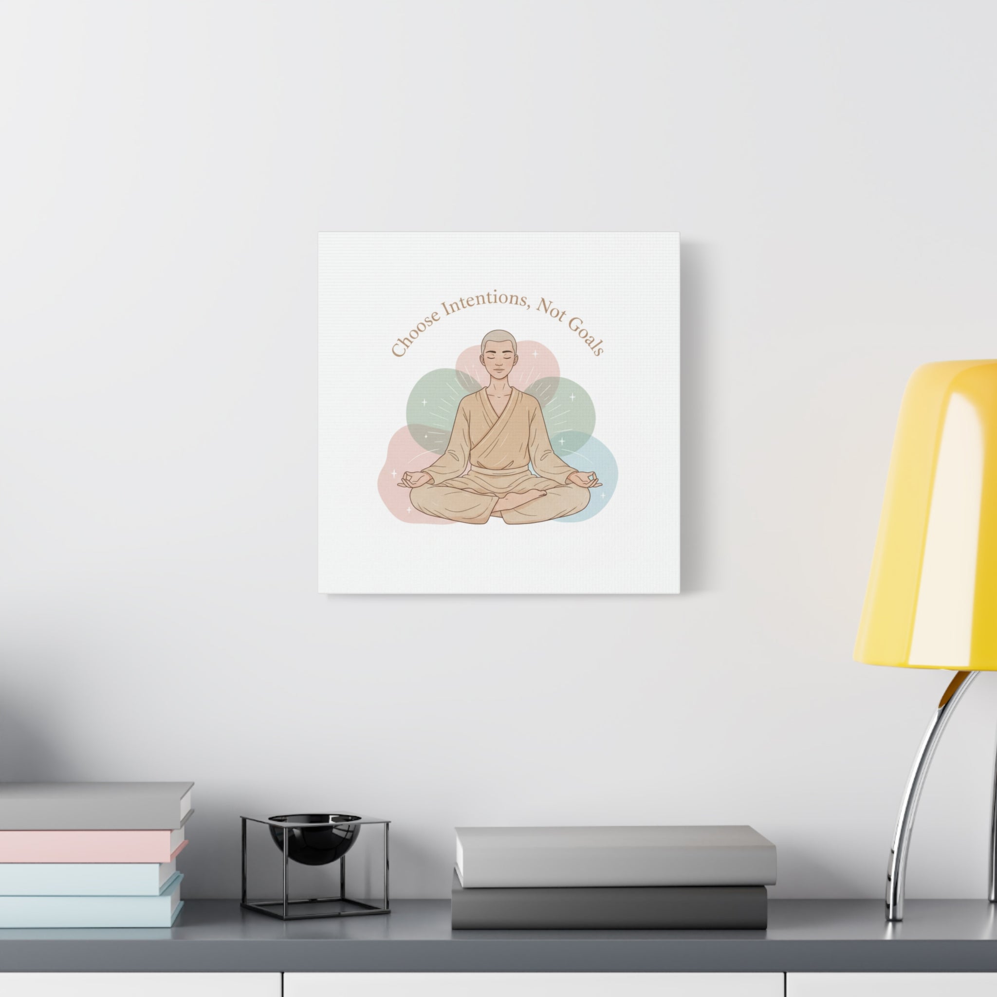 Choose Intentions Not Goals Canvas | gentle wellness poster, intention art