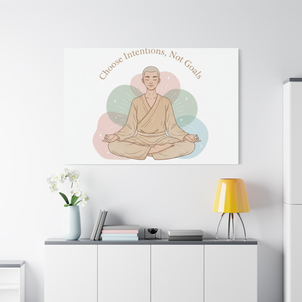 Choose Intentions Not Goals Canvas | gentle wellness poster, intention art