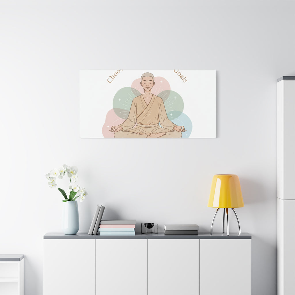 Choose Intentions Not Goals Canvas | gentle wellness poster, intention art