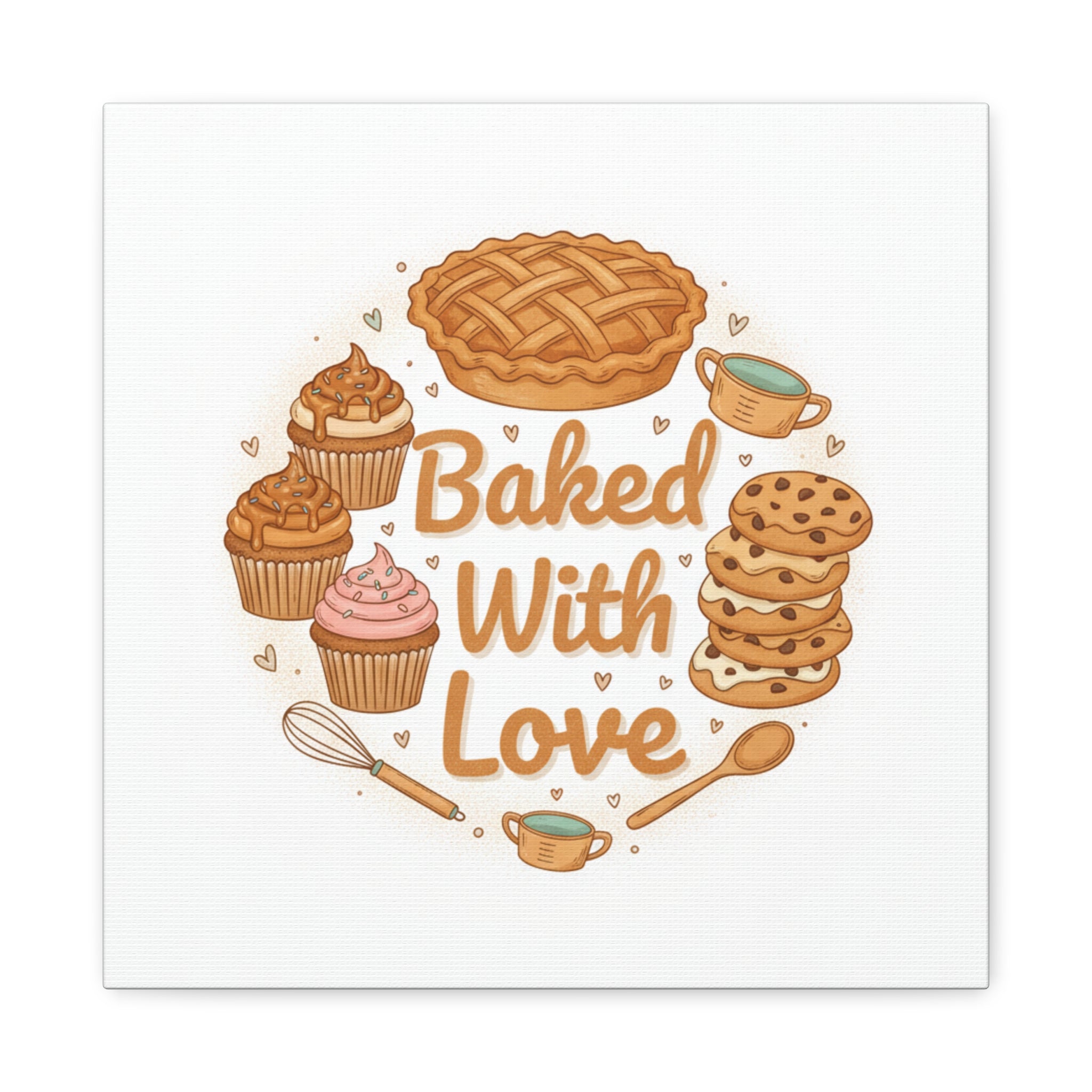 Baked With Love Canvas | Cozy Baking Aesthetic, Flour Power Decor