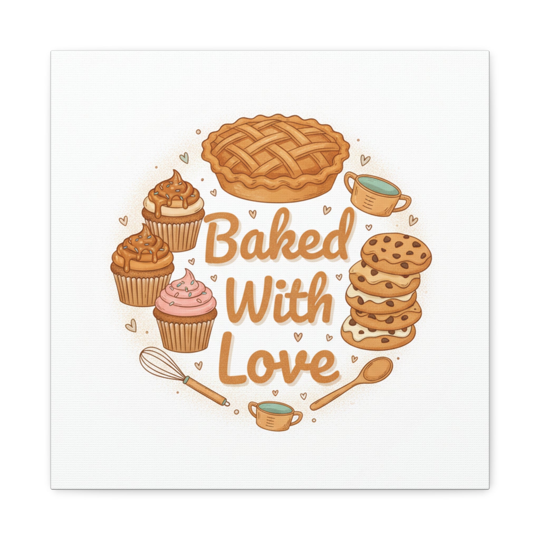 Baked With Love Canvas | Cozy Baking Aesthetic, Flour Power Decor
