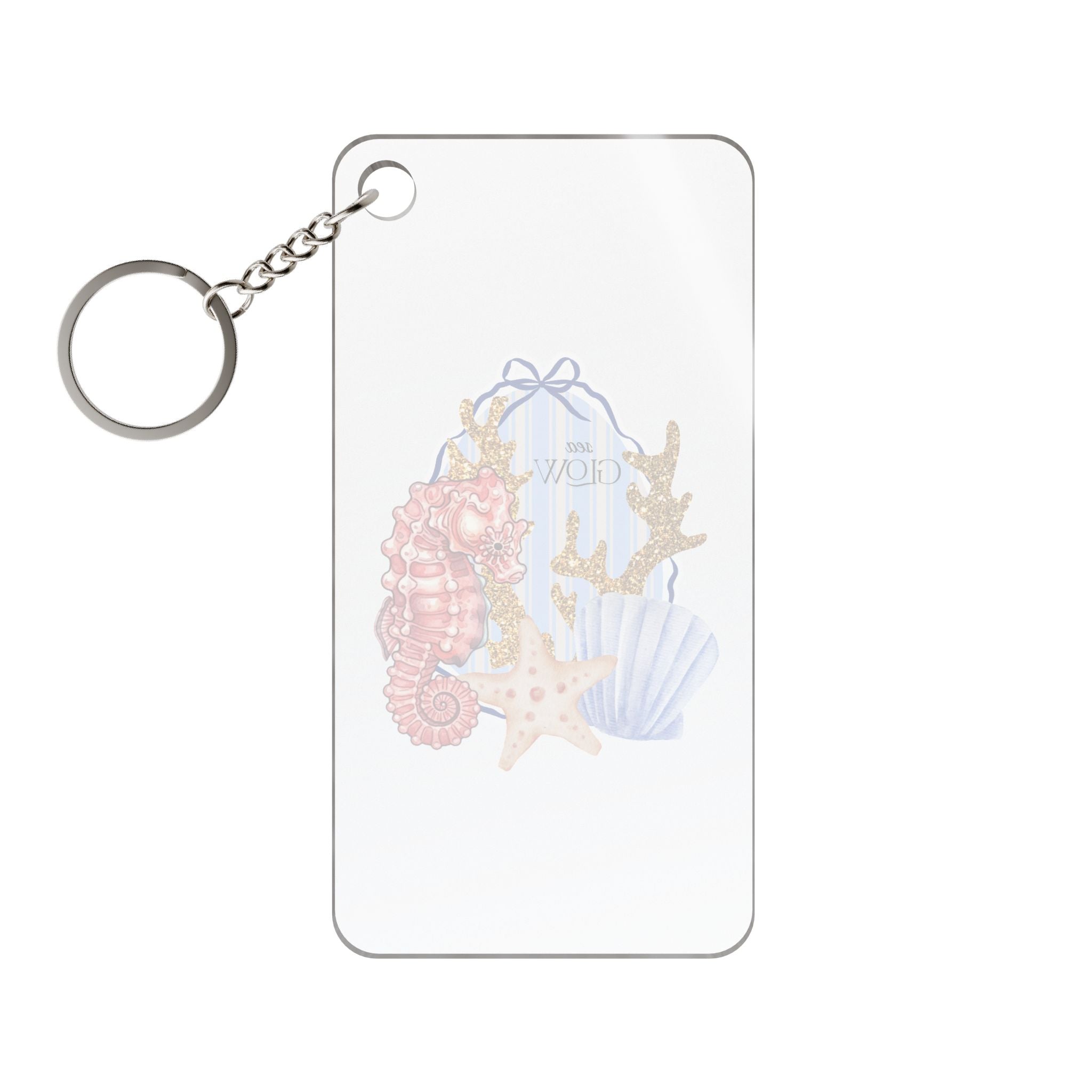 Seashell & Seahorse Keychain Charm – Coastal Beach Accessory