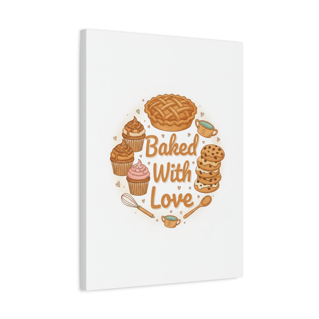 Baked With Love Canvas | Cozy Baking Aesthetic, Flour Power Decor