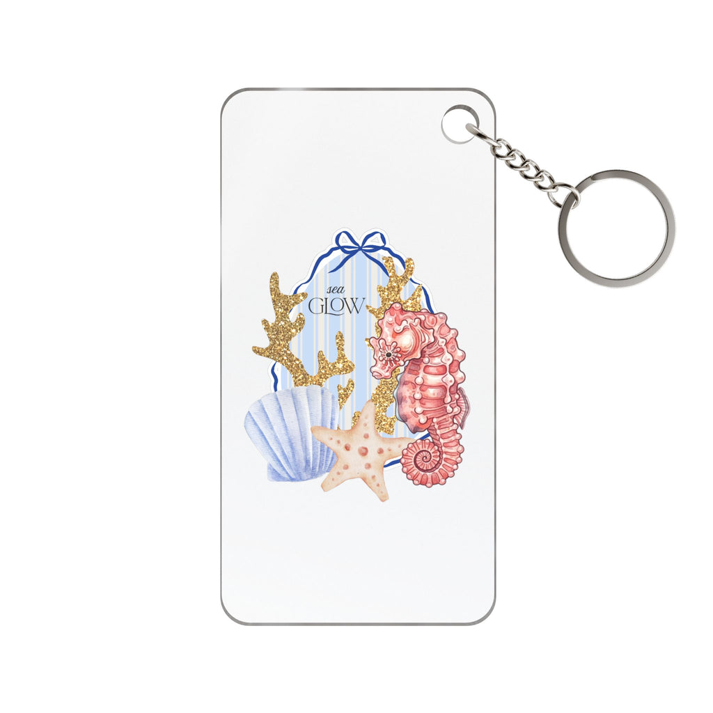 Seashell & Seahorse Keychain Charm – Coastal Beach Accessory