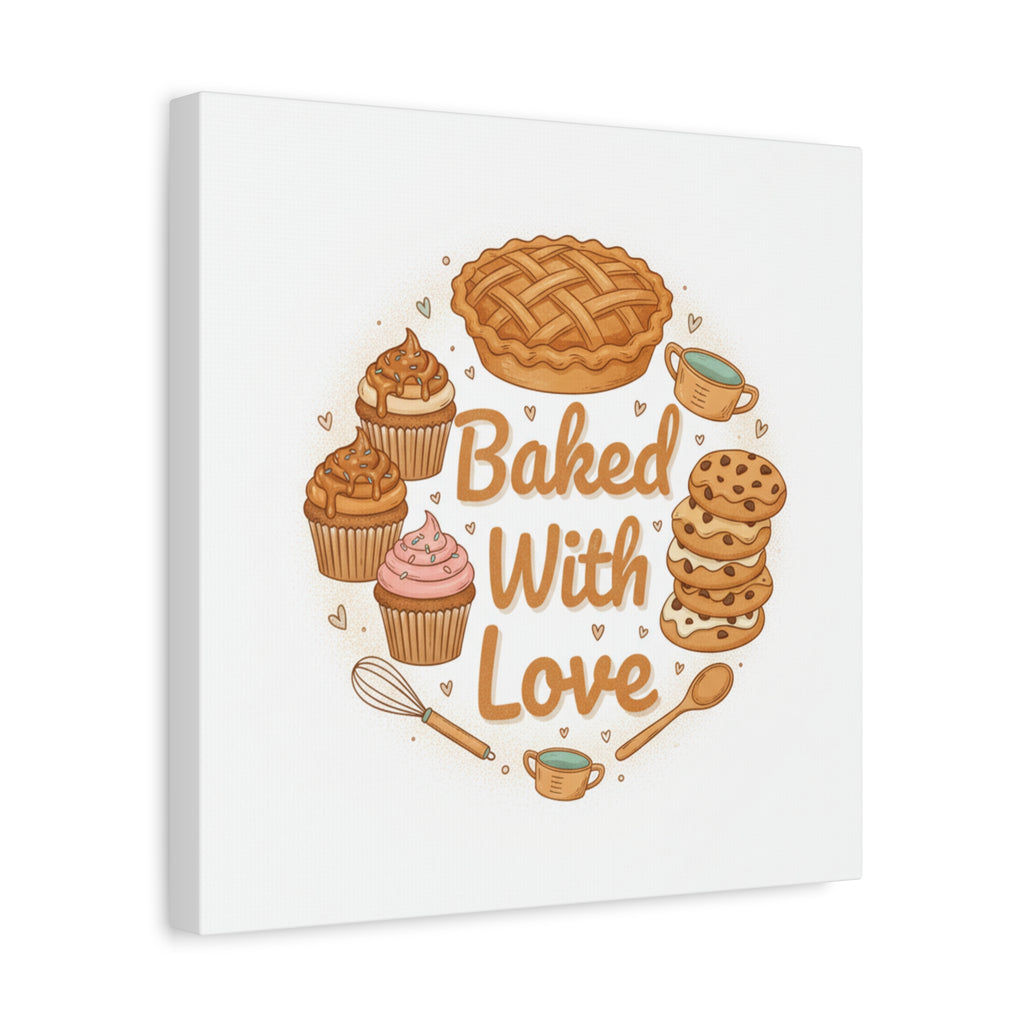 Baked With Love Canvas | Cozy Baking Aesthetic, Flour Power Decor