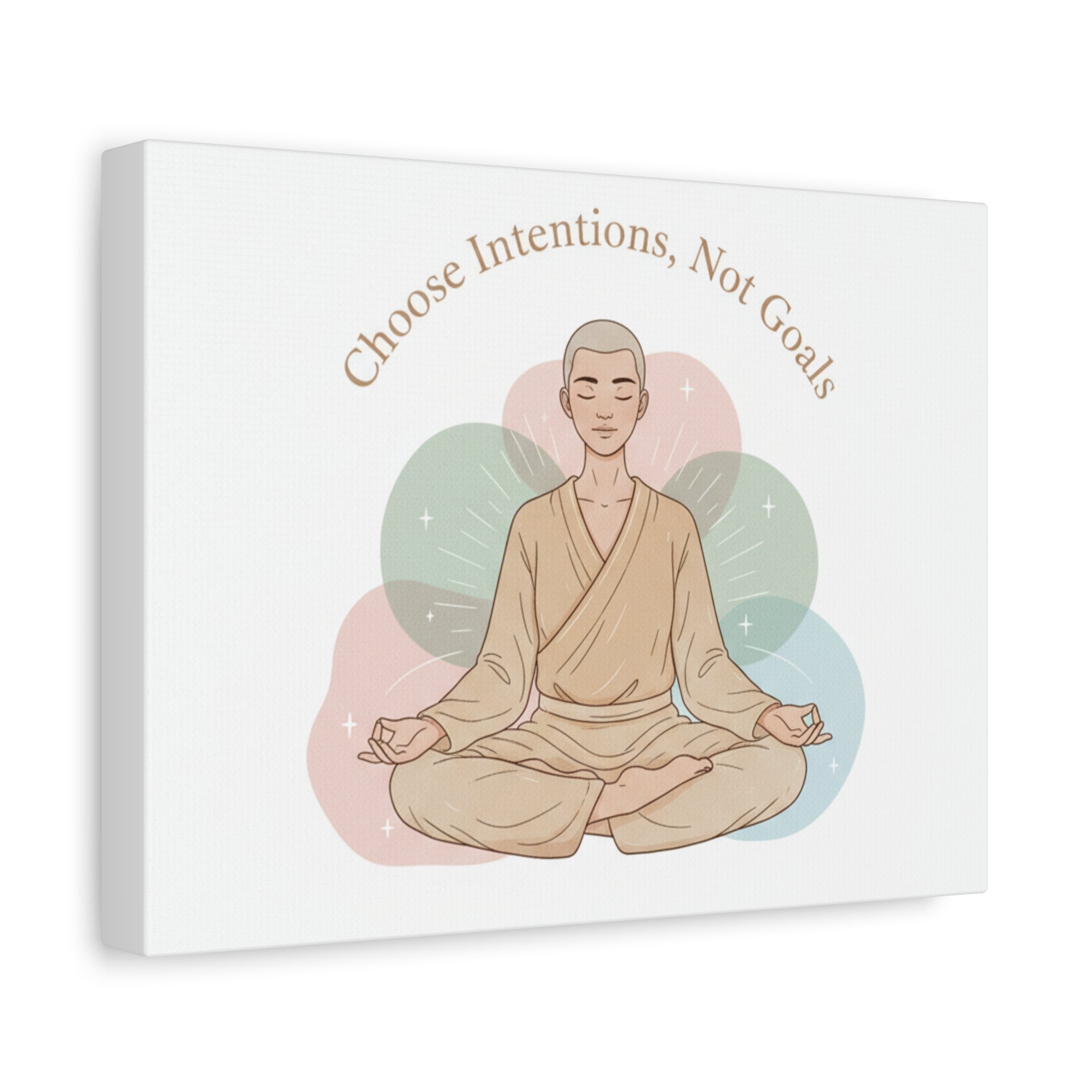 Choose Intentions Not Goals Canvas | gentle wellness poster, intention art