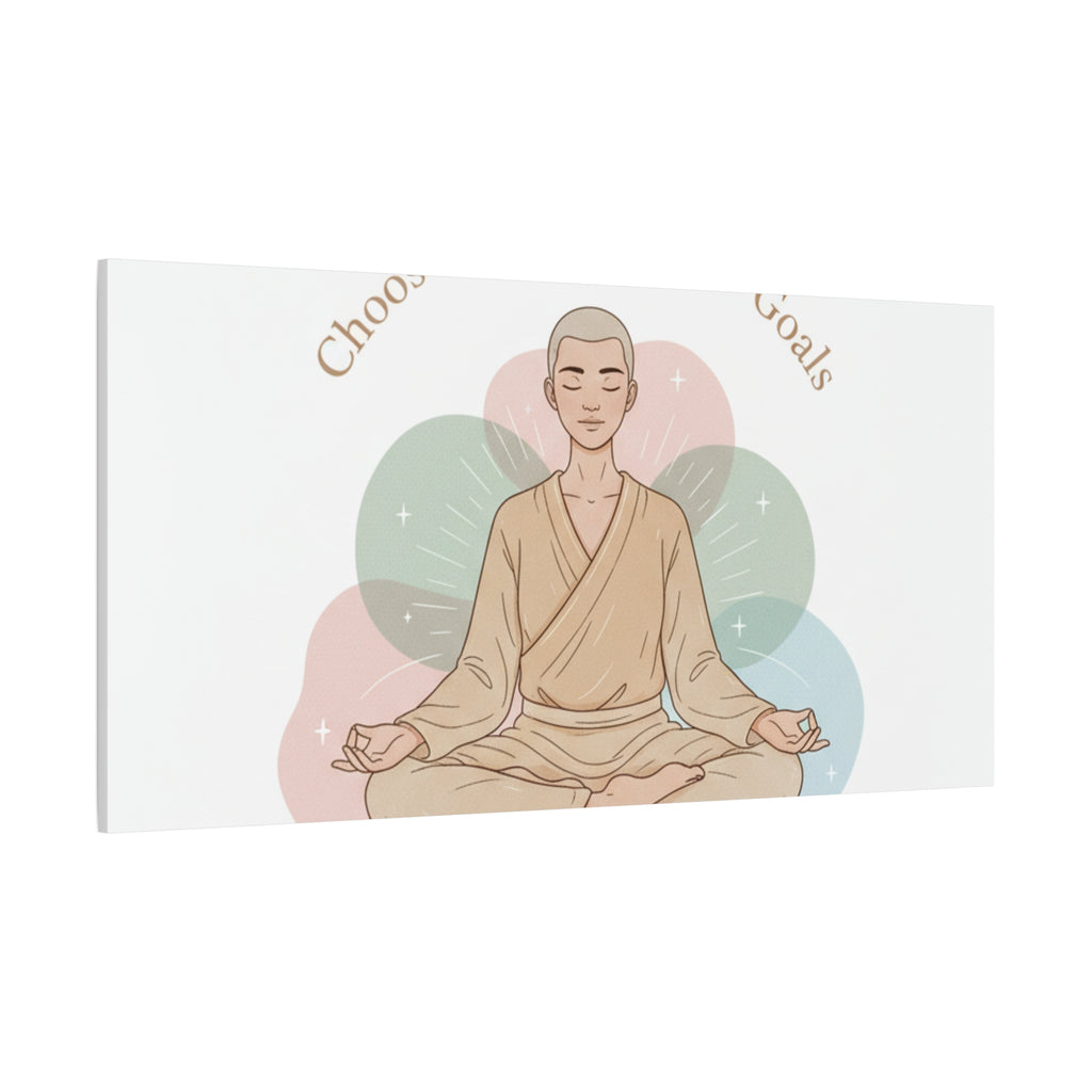 Choose Intentions Not Goals Canvas | gentle wellness poster, intention art