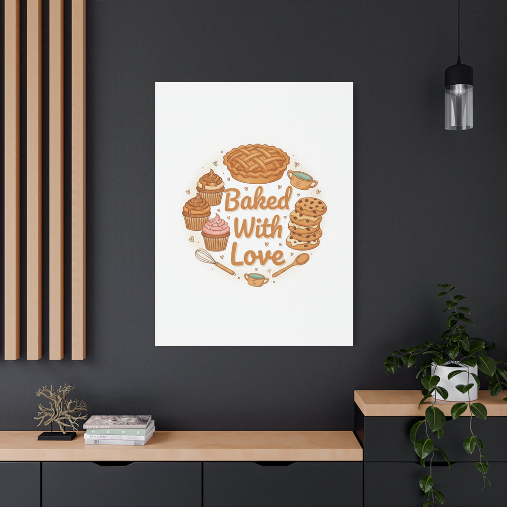 Baked With Love Canvas | Cozy Baking Aesthetic, Flour Power Decor