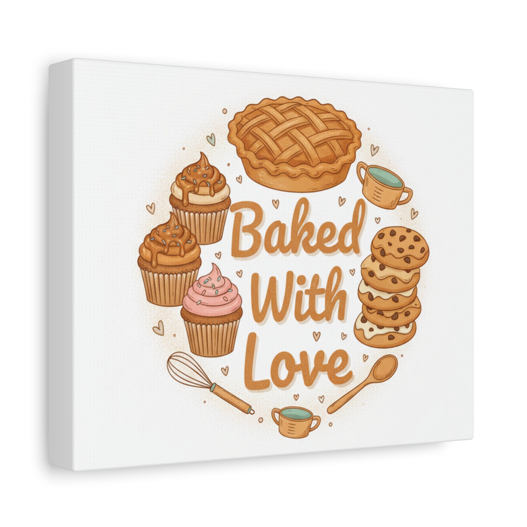 Baked With Love Canvas | Cozy Baking Aesthetic, Flour Power Decor