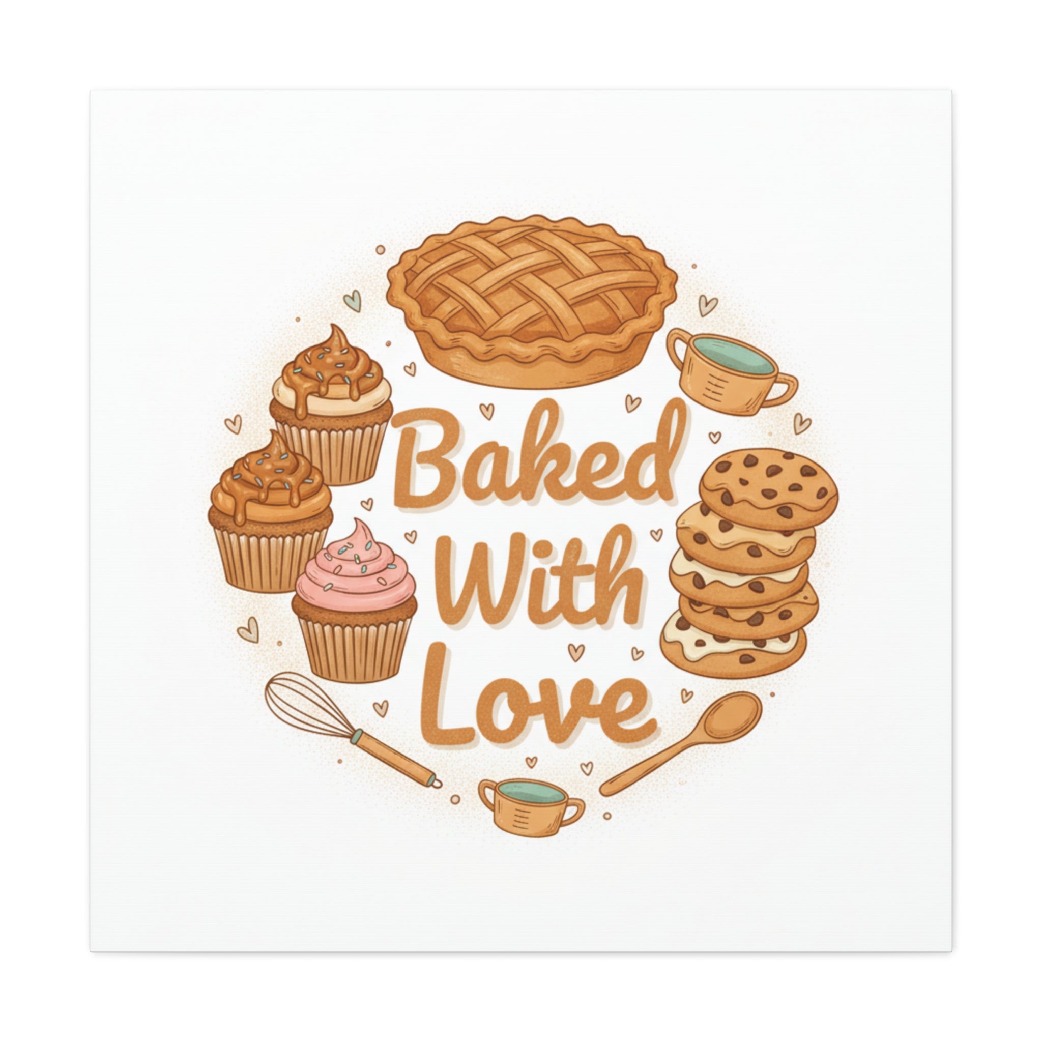 Baked With Love Canvas | Cozy Baking Aesthetic, Flour Power Decor
