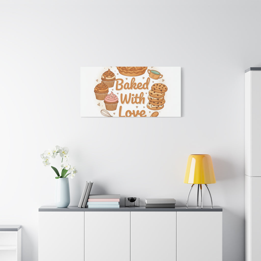 Baked With Love Canvas | Cozy Baking Aesthetic, Flour Power Decor
