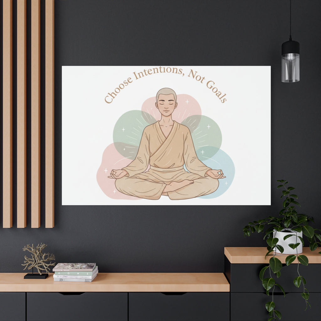 Choose Intentions Not Goals Canvas | gentle wellness poster, intention art