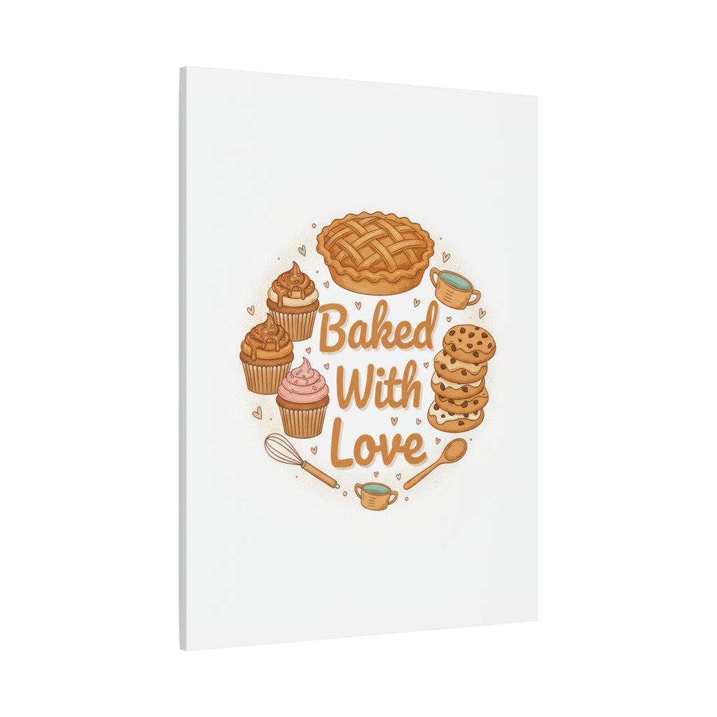 Baked With Love Canvas | Cozy Baking Aesthetic, Flour Power Decor