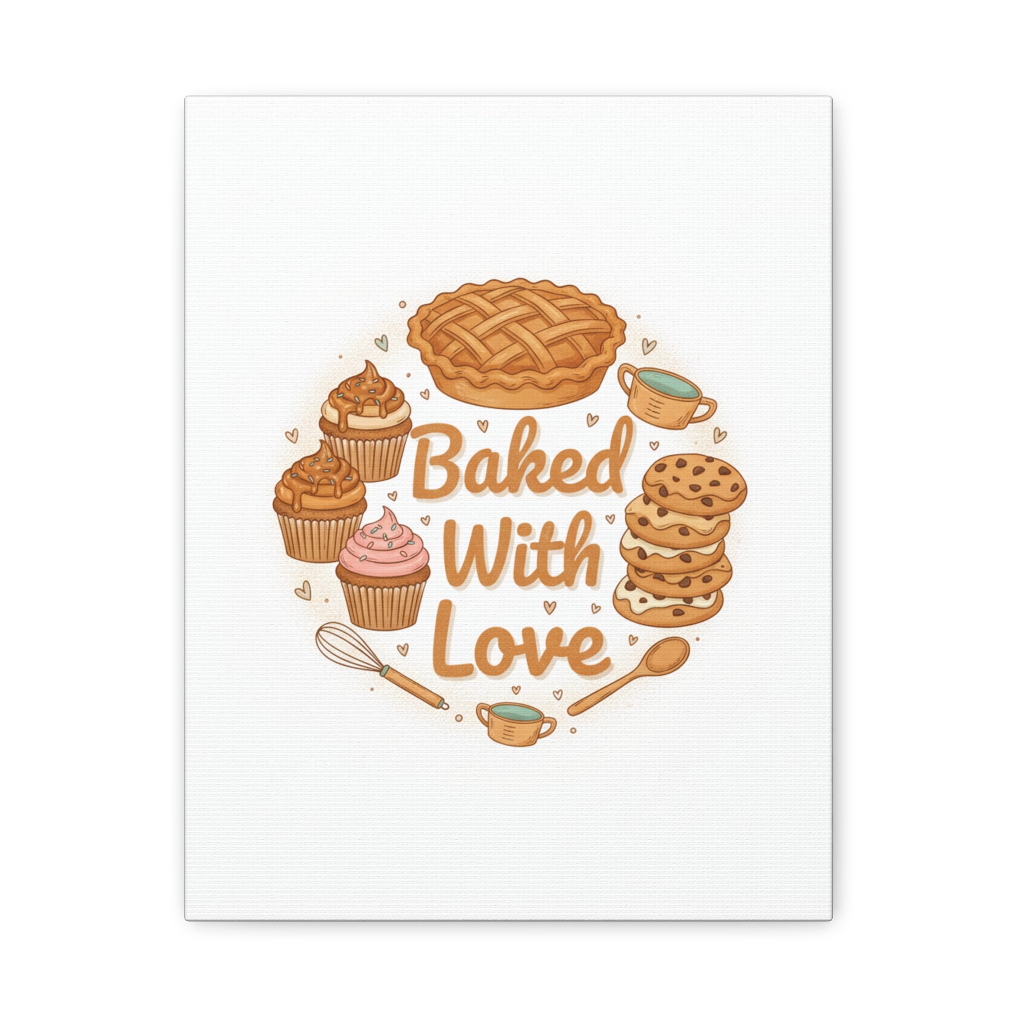 Baked With Love Canvas | Cozy Baking Aesthetic, Flour Power Decor