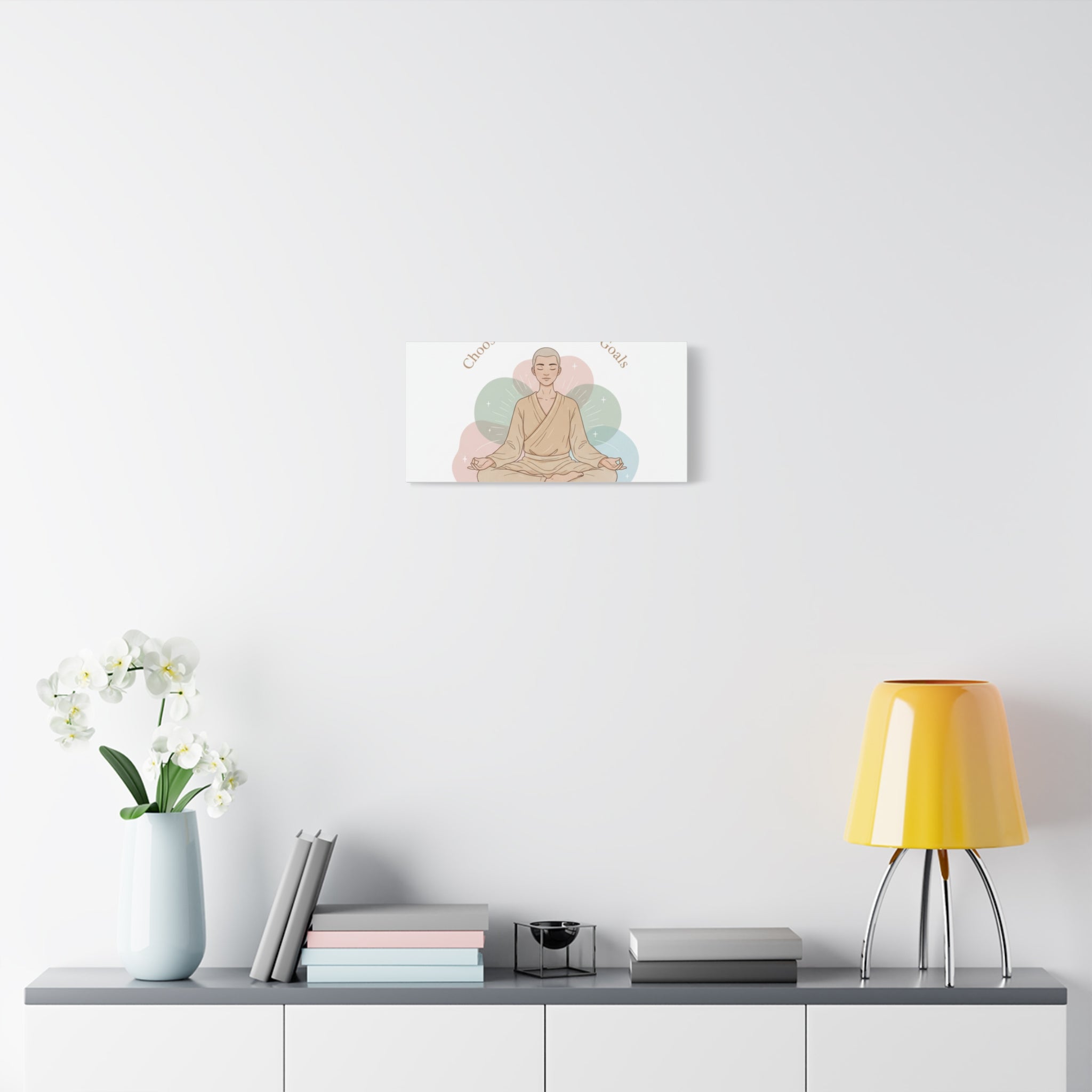 Choose Intentions Not Goals Canvas | gentle wellness poster, intention art