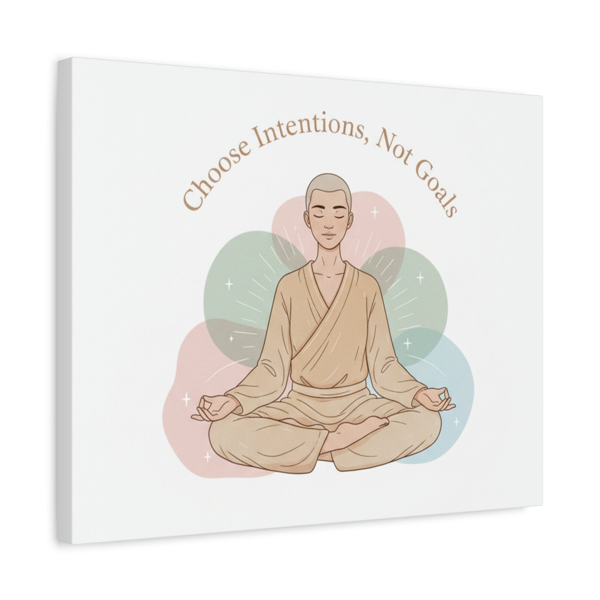 Choose Intentions Not Goals Canvas | gentle wellness poster, intention art