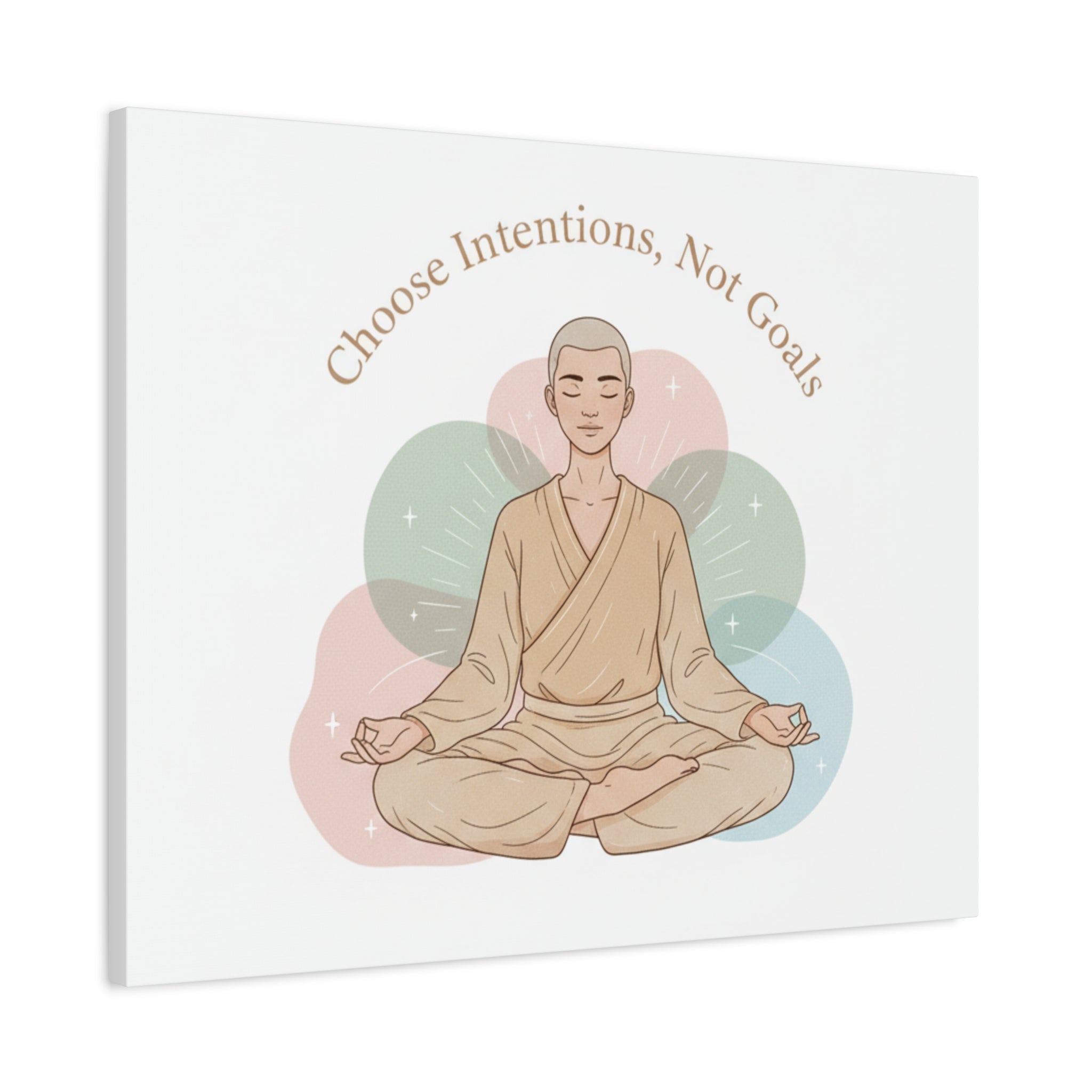 Choose Intentions Not Goals Canvas | gentle wellness poster, intention art
